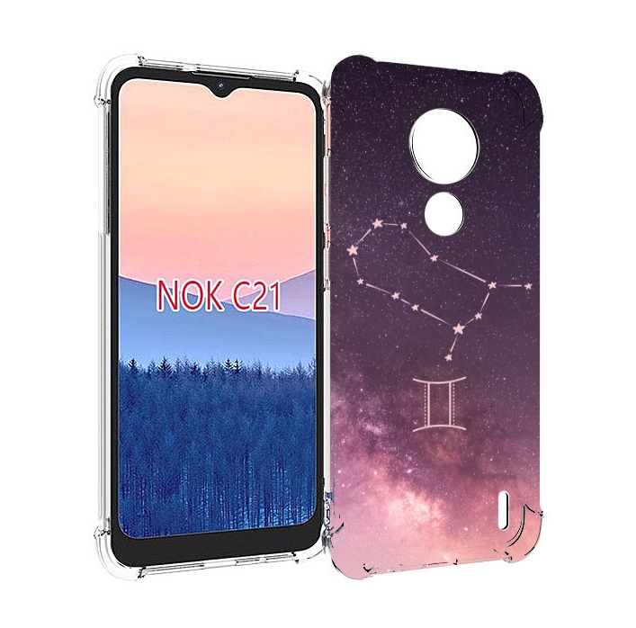 

Чехол MyPads знак зодиака близнецы 5 для Nokia C21, Прозрачный, Tocco