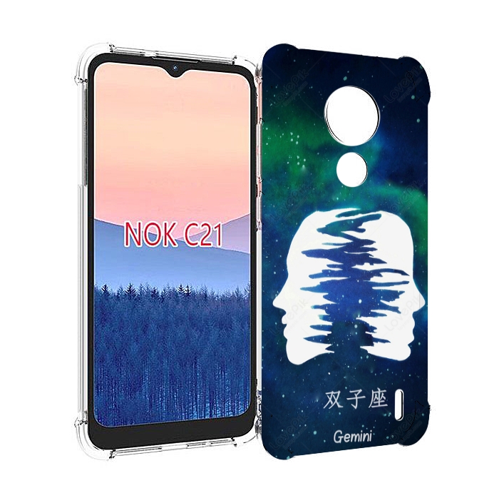 

Чехол MyPads знак зодиака близнецы 6 для Nokia C21, Прозрачный, Tocco
