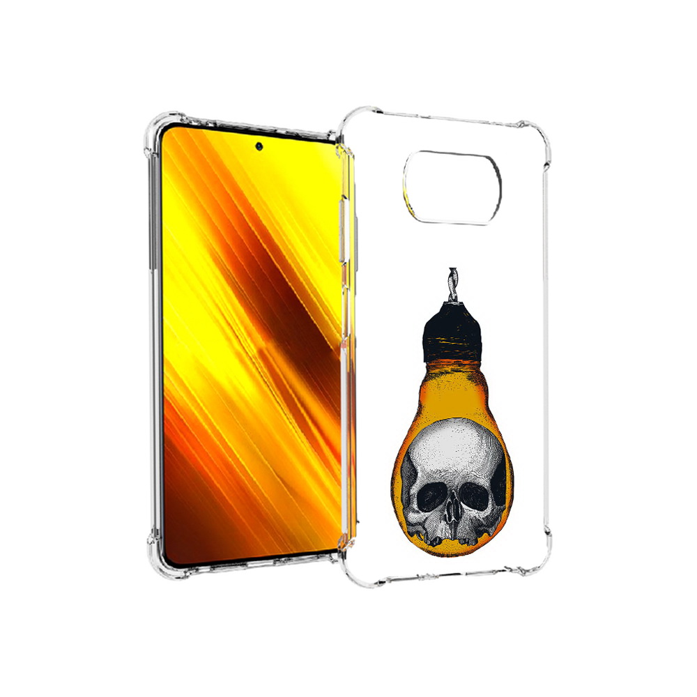 

Чехол MyPads Tocco для Xiaomi Poco X3 череп в лампочке (PT154881.262.676), Прозрачный, Tocco