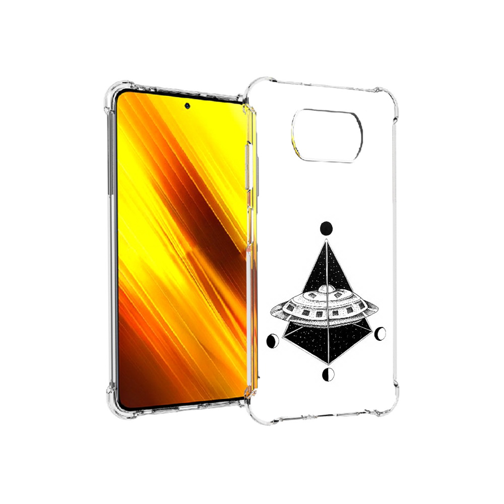 

Чехол MyPads Tocco для Xiaomi Poco X3 черно белая летающая тарелка (PT154881.262.679), Прозрачный, Tocco
