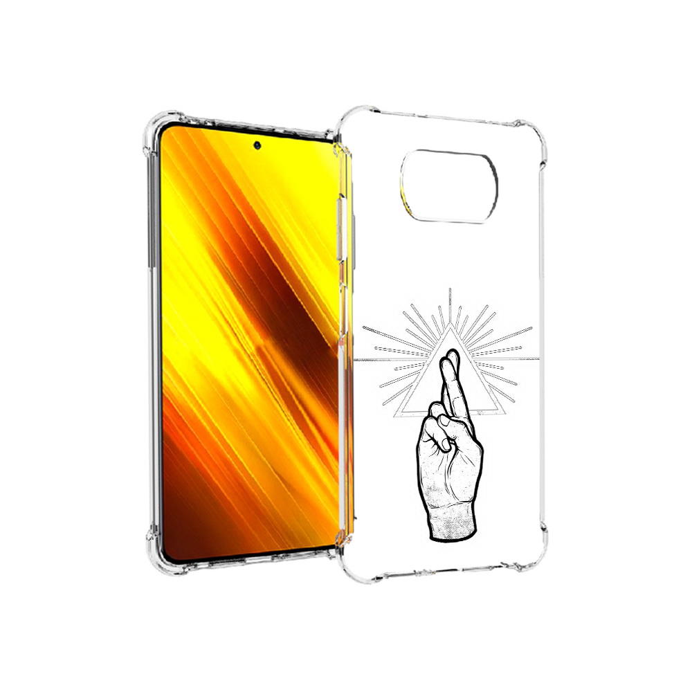 

Чехол MyPads Tocco для Xiaomi Poco X3 черно белая рука (PT154881.262.681), Прозрачный, Tocco