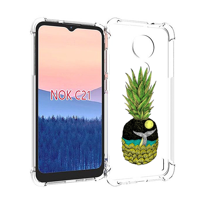 

Чехол MyPads ананас с китом для Nokia C21, Прозрачный, Tocco