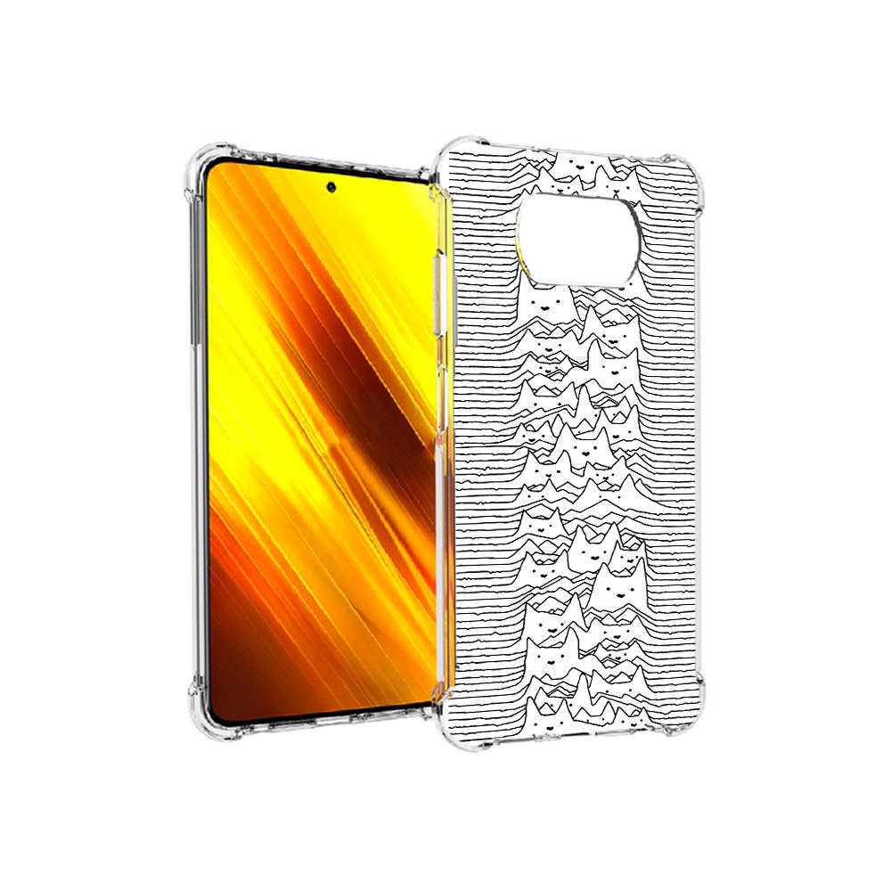 

Чехол MyPads Tocco для Xiaomi Poco X3 черно белые коты 3D (PT154881.262.682), Прозрачный, Tocco