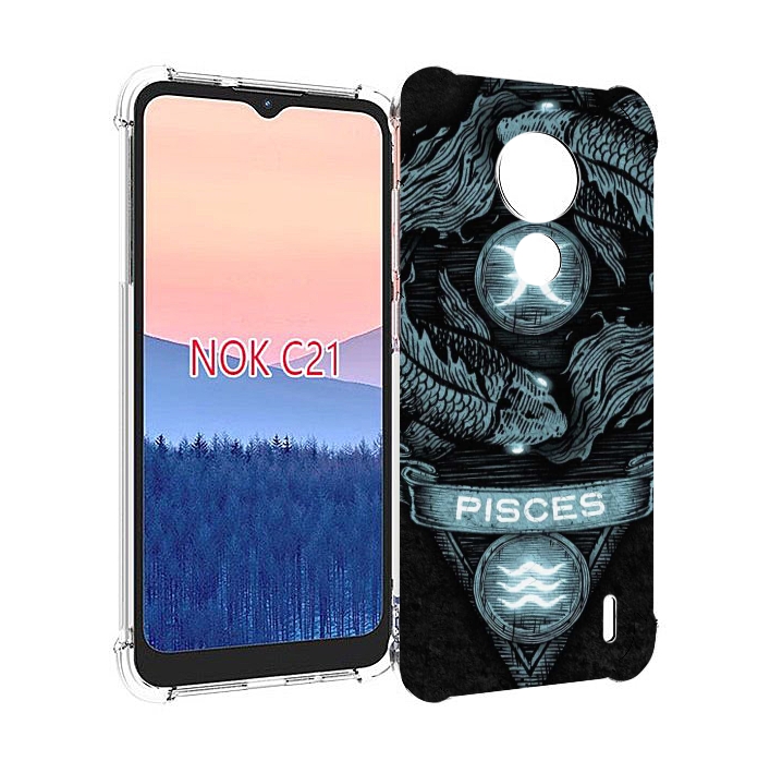 

Чехол MyPads знак зодиака рыбы 4 для Nokia C21, Прозрачный, Tocco