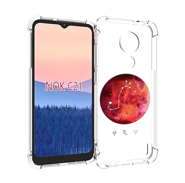 

Чехол MyPads знак зодиака скорпион 6 для Nokia C21, Прозрачный, Tocco