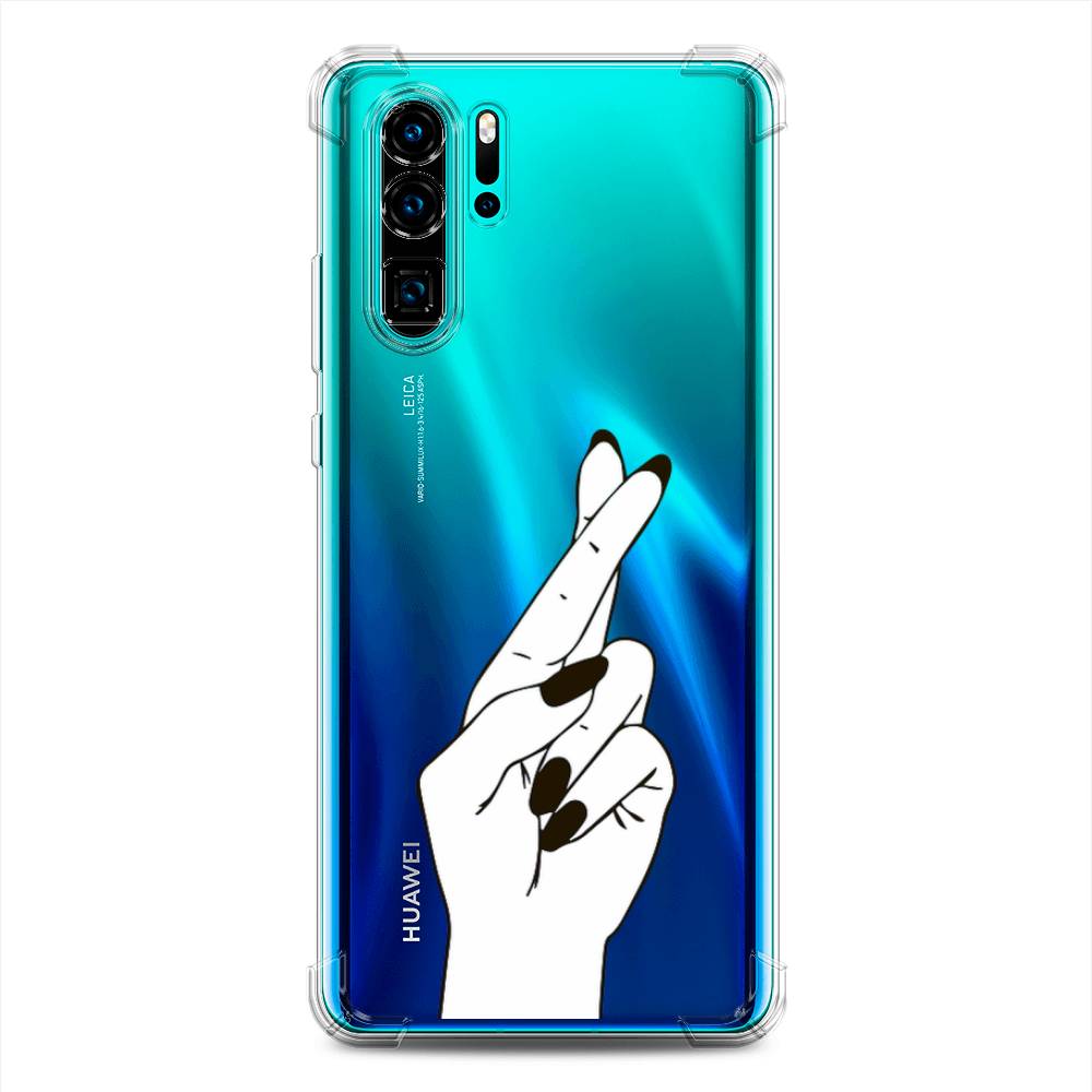 фото Противоударный силиконовый чехол "пальцы графика" на huawei p30 pro awog