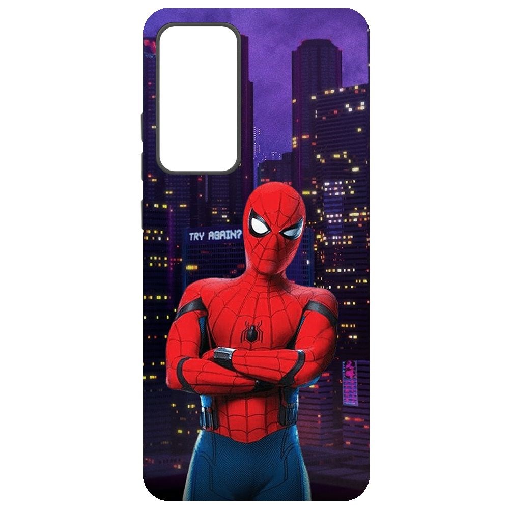 

Чехол-накладка Krutoff Soft Case Человек-Паук. На крыше для Xiaomi 12 черный