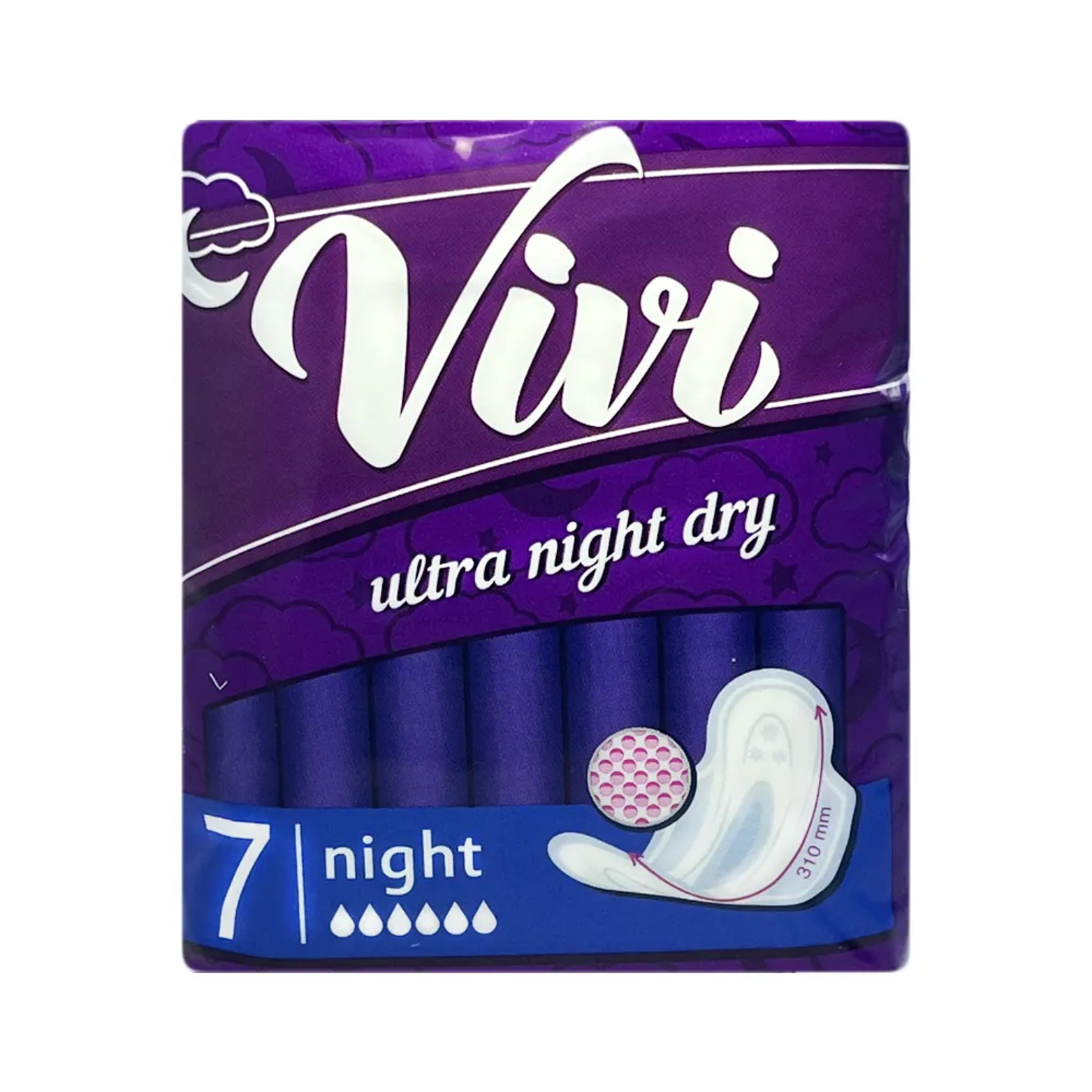 Прокладки женские гигиенические Vivi Ultra Night Dry ночные 7 шт ультратонкие женские гигиенические прокладки ночные was ultra night soft 6шт mchs06