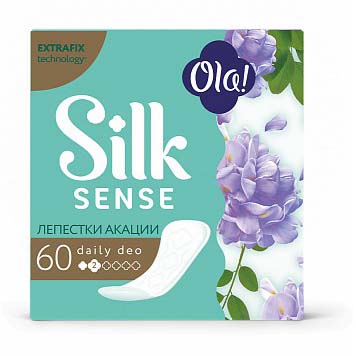 

Прокладки женские ежедневные Ola! Daily Deo Silk Sense Лепестки акации 60 шт