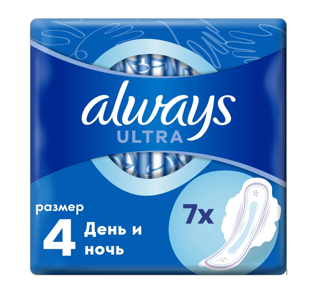 

Прокладки с крылышками гигиенические Always Ultra Day & Night р 4 7 шт