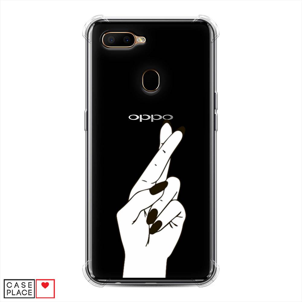 фото Противоударный силиконовый чехол "пальцы графика" на oppo a5s awog