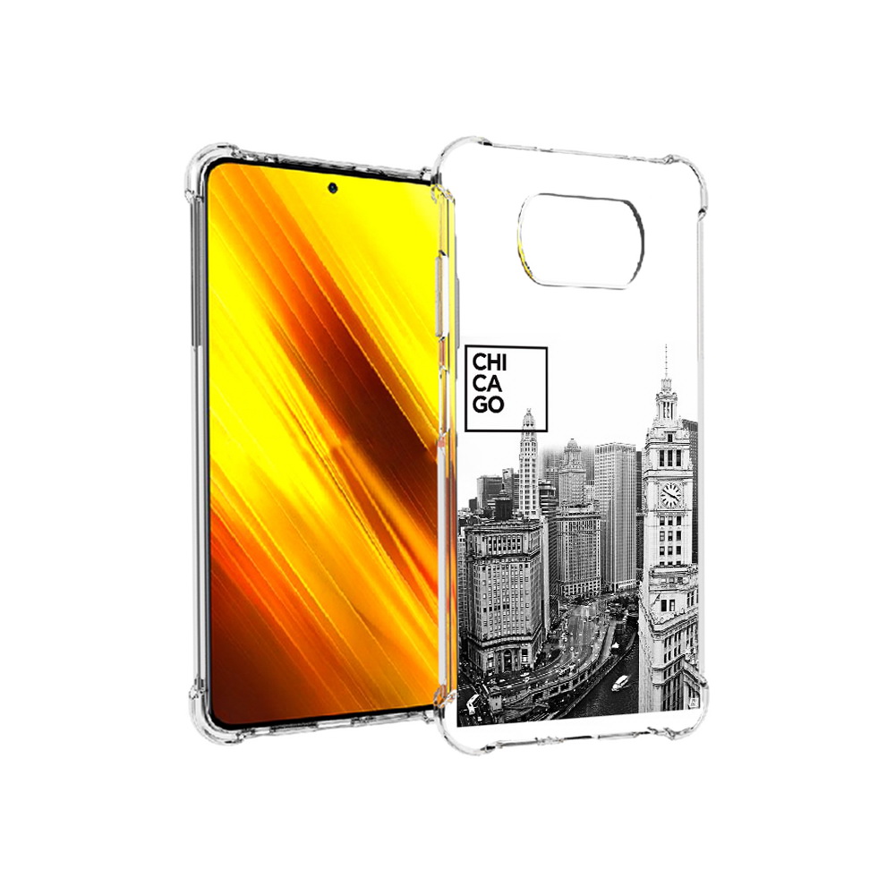 

Чехол MyPads Tocco для Xiaomi Poco X3 черно белый чикаго (PT154881.262.689), Прозрачный, Tocco