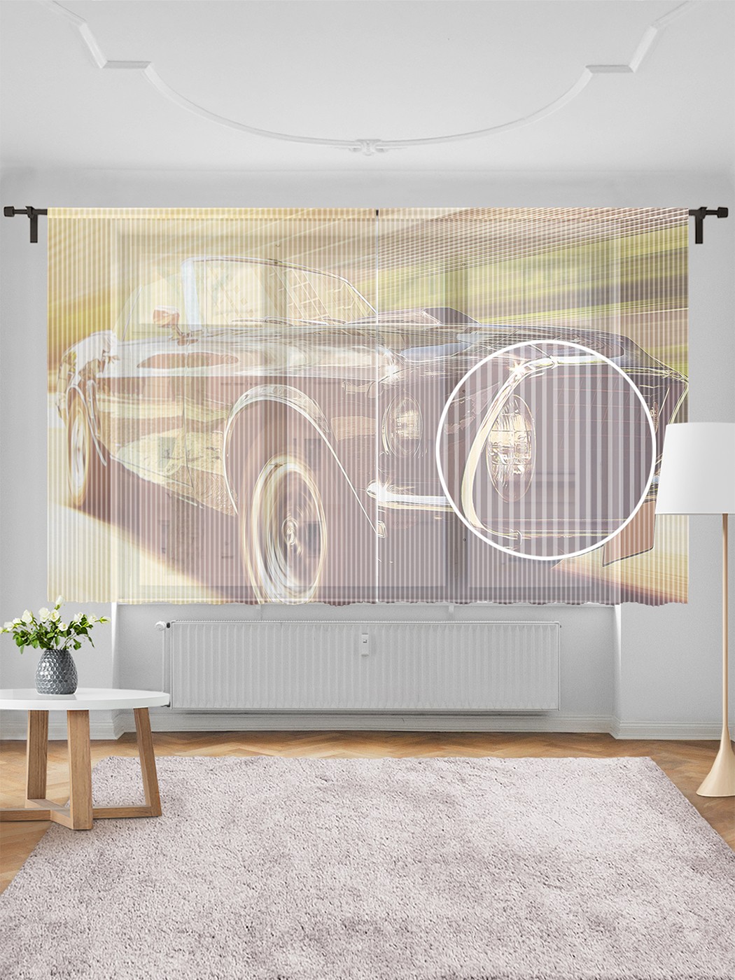 фото Тюль joyarty "современный автомобиль", 155х180 см