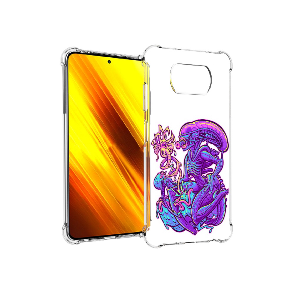 

Чехол MyPads Tocco для Xiaomi Poco X3 чужой фиолетовый цвет (PT154881.262.693), Прозрачный, Tocco