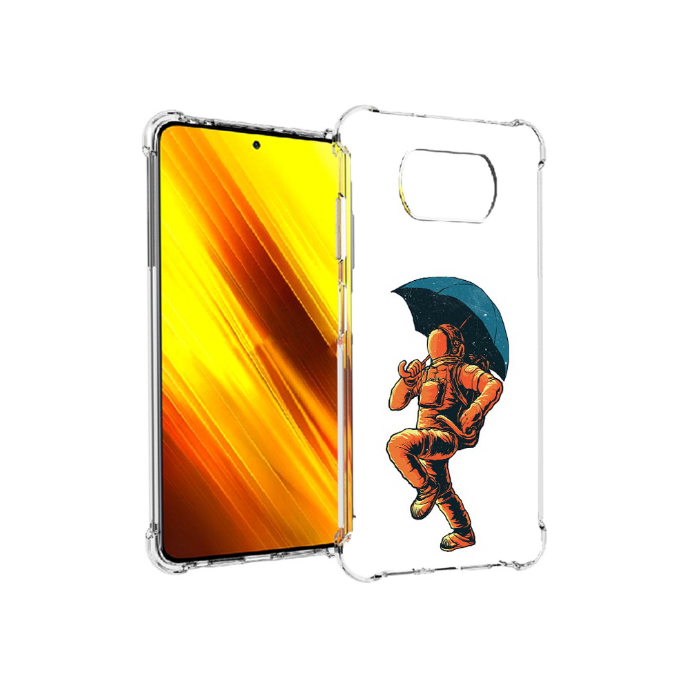 

Чехол MyPads Tocco для Xiaomi Poco X3 шагающий космонавт с зонтом (PT154881.262.695), Прозрачный, Tocco