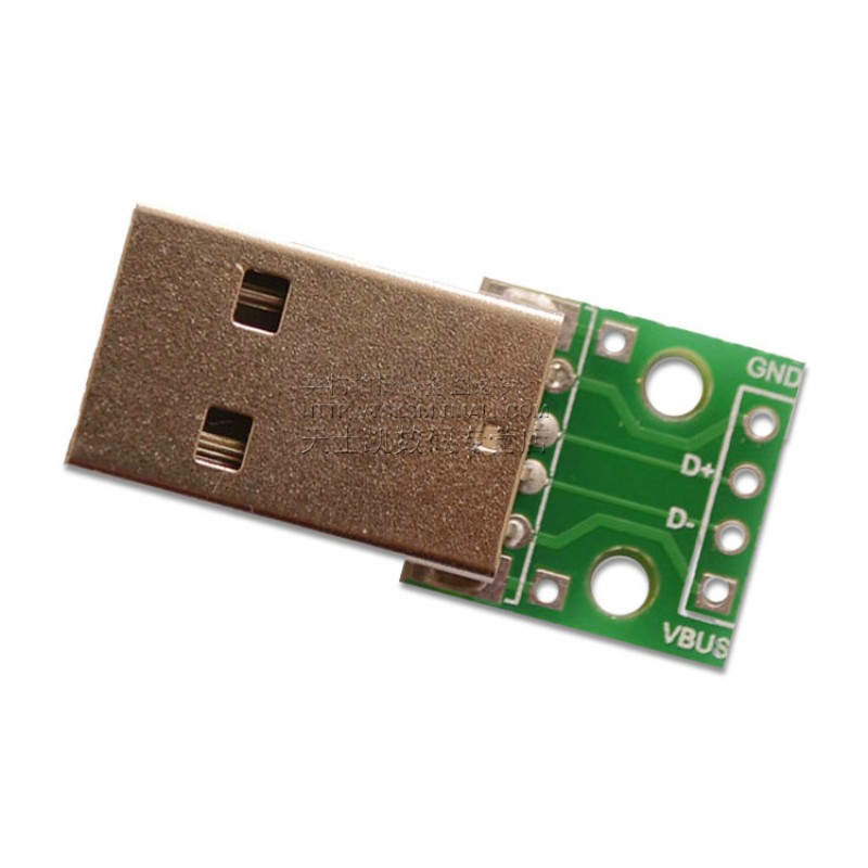 100 штук, USB 2.0 штекер плата-переходник (Breakout)
