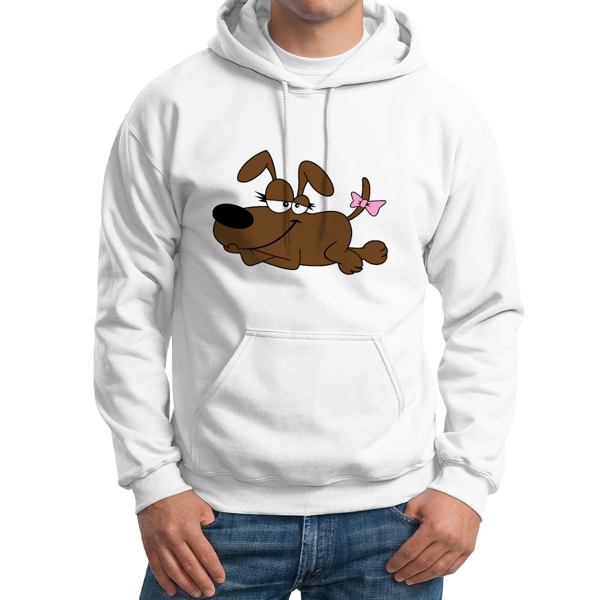 

Худи унисекс CoolPodarok Собака с бантиком белое 56 RU, M0113918