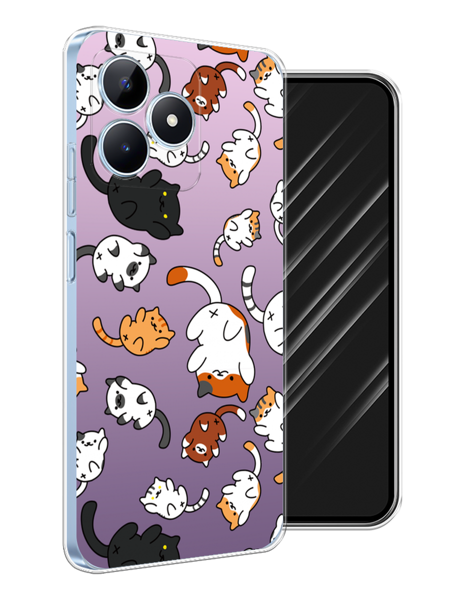 

Чехол Awog на Realme C60 "Котопад", Фиолетовый;белый, 2516550-1