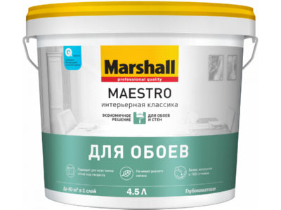 Краска marshall maestro интерьерная классика для обоев и стен матовая 4,5л