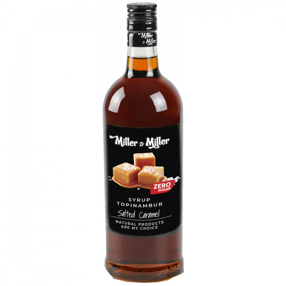 фото Сироп из топинамбура miller&miller "соленая карамель", без сахара, 1 л