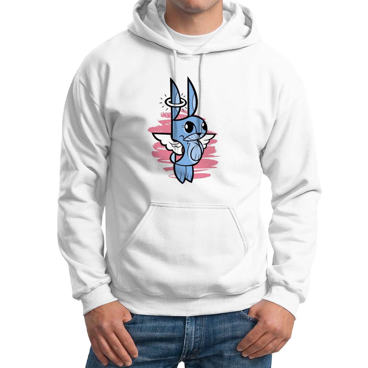 

Худи унисекс CoolPodarok Зайка ангел белое 56 RU, M0113958