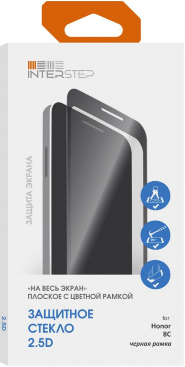 

Защитное стекло InterStep 3D FS для Honor 8C черная рамка, 3D FS для Honor 8C черная рамка