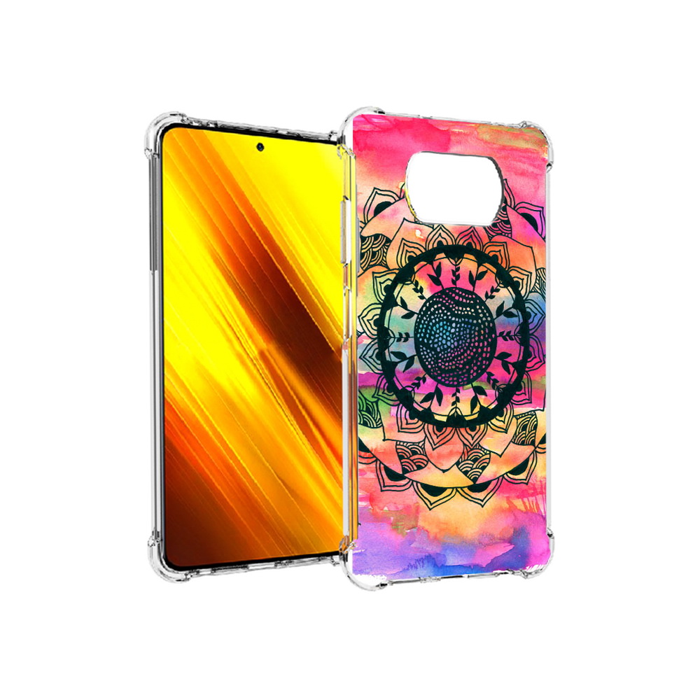 

Чехол MyPads Tocco для Xiaomi Poco X3 яркая абстракция круглый цветок (PT154881.262.704), Прозрачный, Tocco