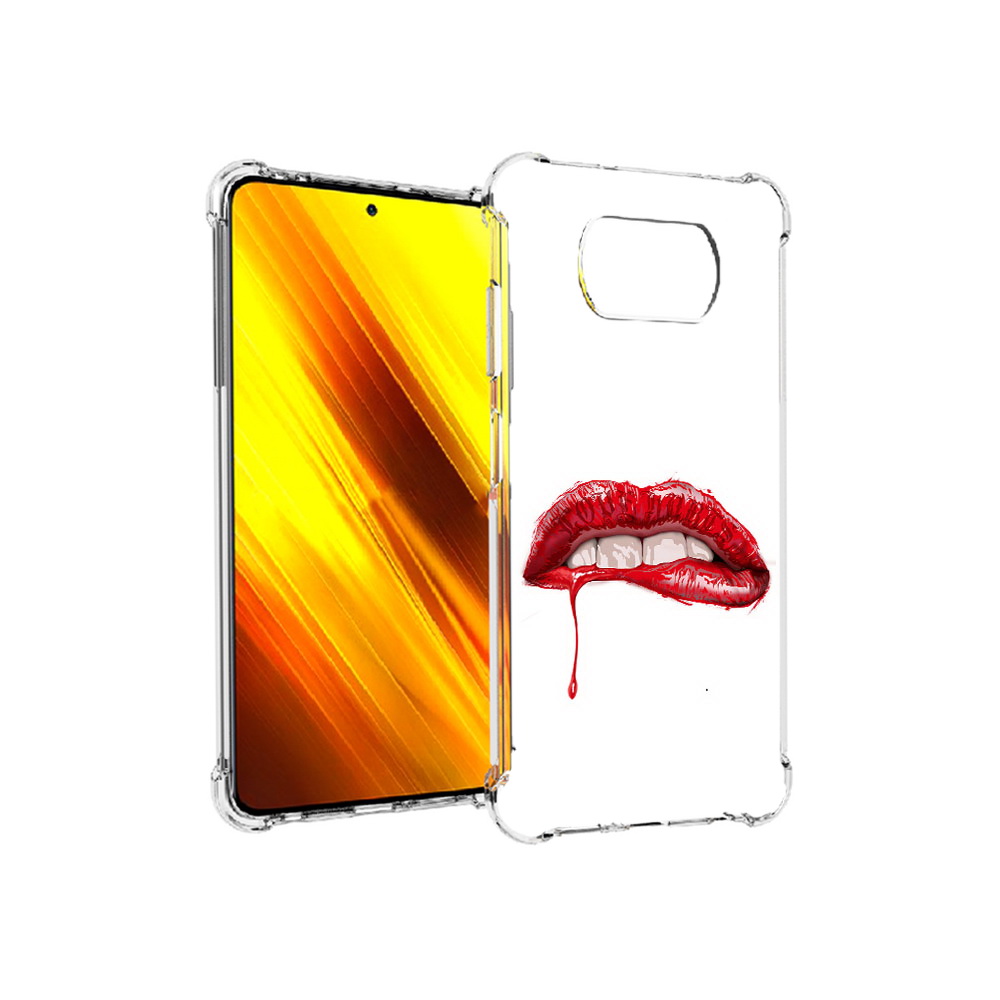 

Чехол MyPads Tocco для Xiaomi Poco X3 яркие красные губы (PT154881.262.706), Прозрачный, Tocco