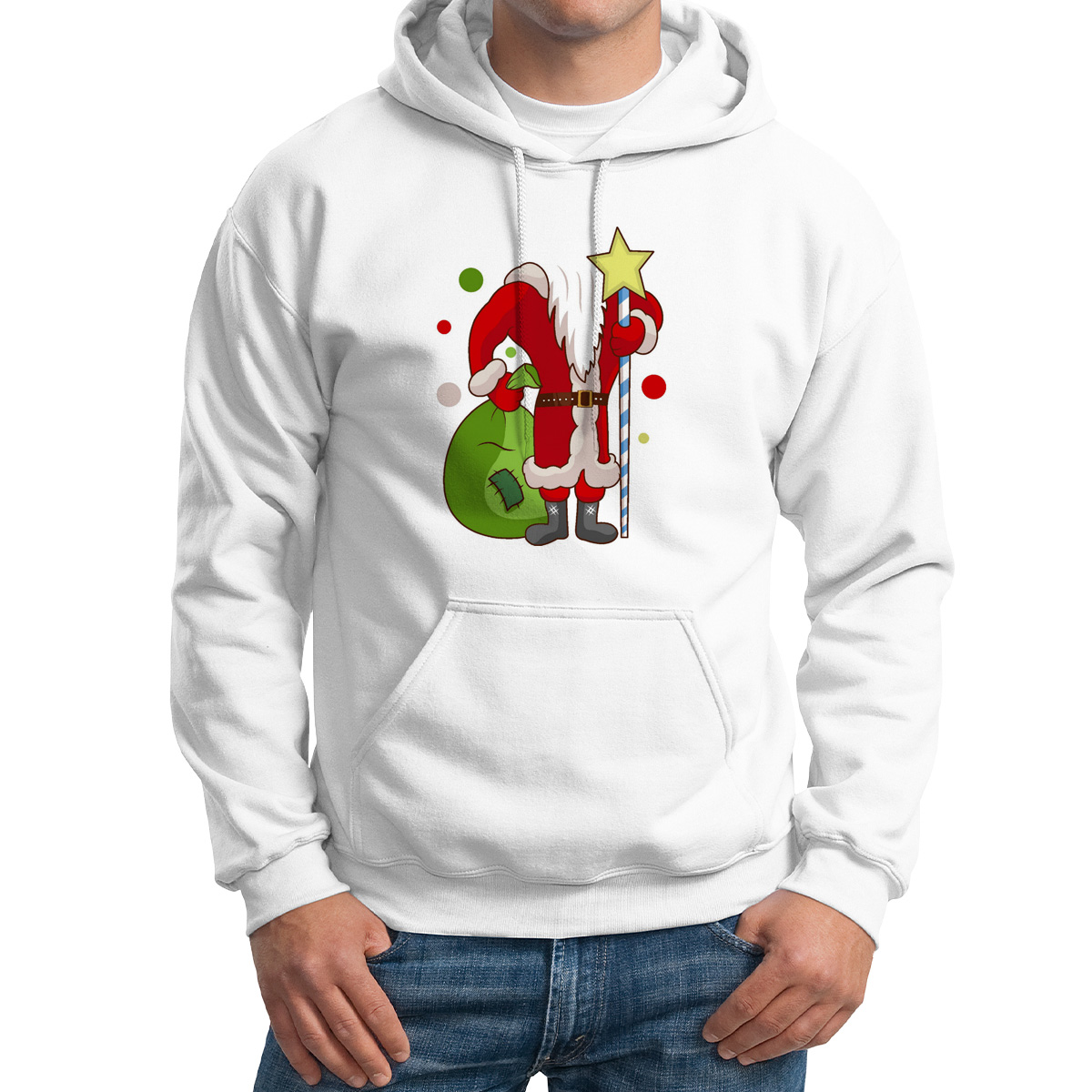 

Худи унисекс CoolPodarok Дед мороз есть пара белое 56 RU, M0113993