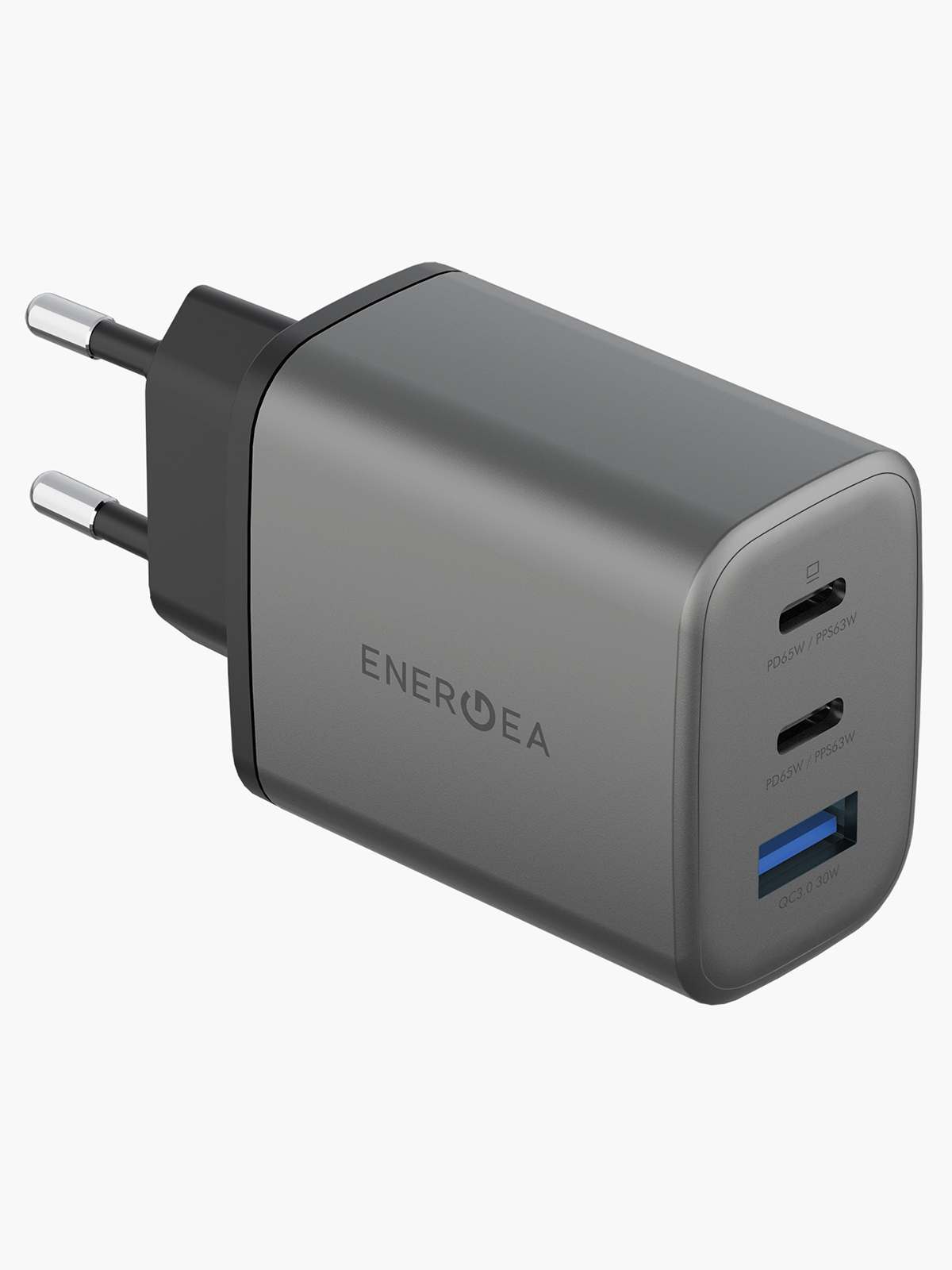 Сетевое зарядное устройство EnergEA GaN65 1xUSB, 2xUSB Type-C 3 А