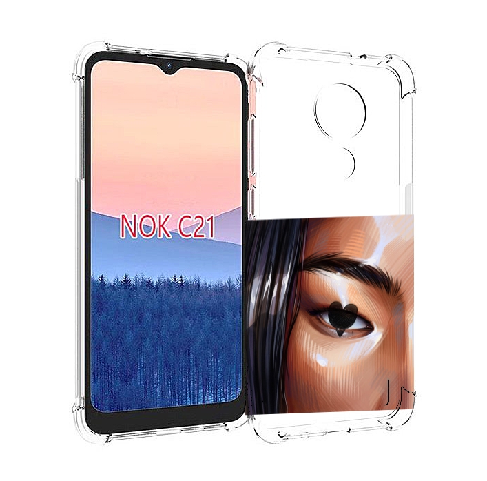 

Чехол MyPads зрачок-сердце женский для Nokia C21, Прозрачный, Tocco