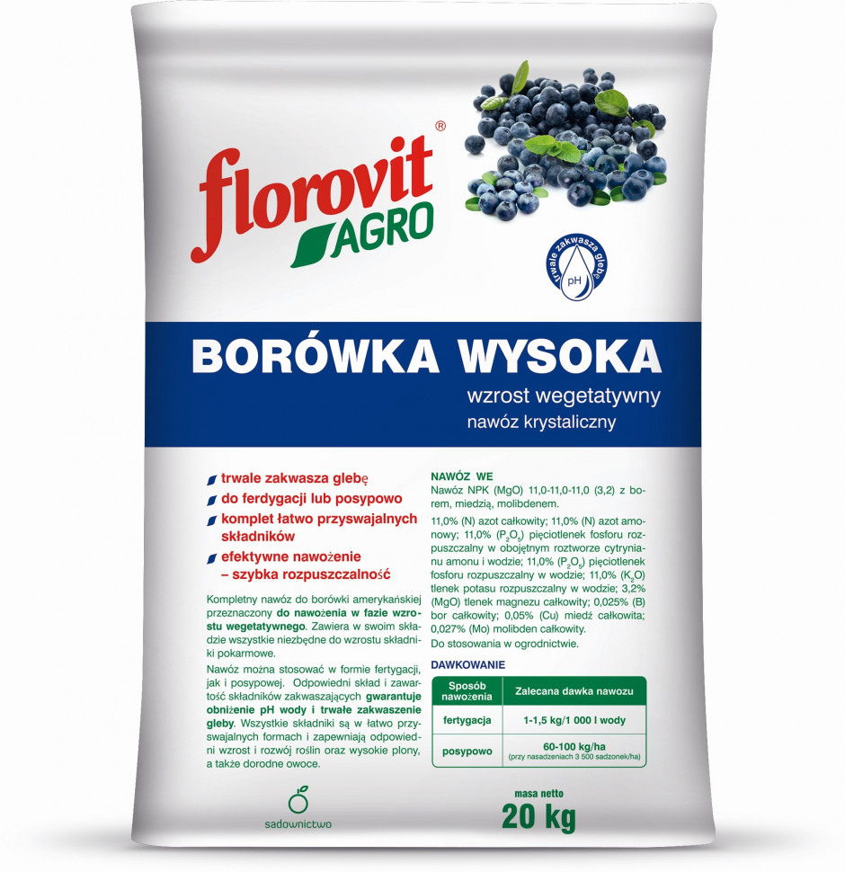 Florovit гранулированный для голубики высокой 20 кг