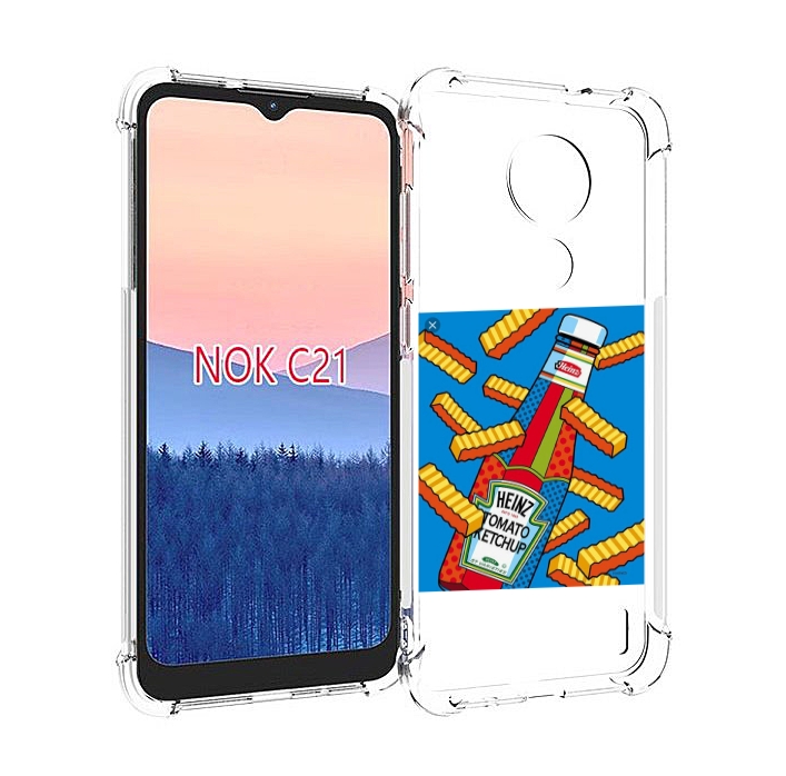 

Чехол MyPads картошка с соусом для Nokia C21, Прозрачный, Tocco