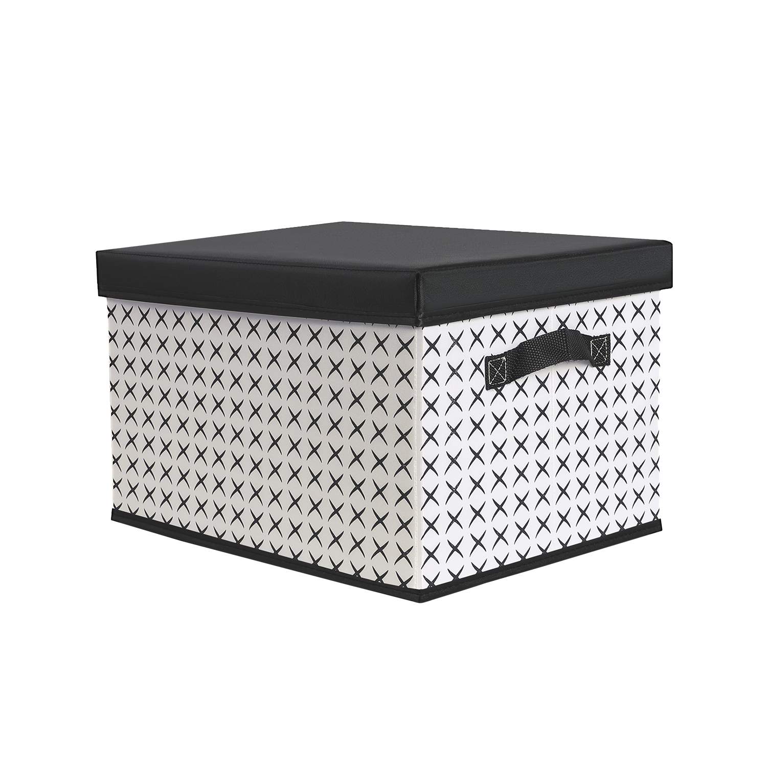 

Короб стеллажный с крышкой 40х31х25 см черно-белый, BOX-M