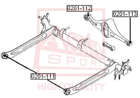 

С-Б.Зад.Рычага Большой Nissan Primera P12 2001-2005 55130-Au001 Asva^0201-112 ASVA арт. 02