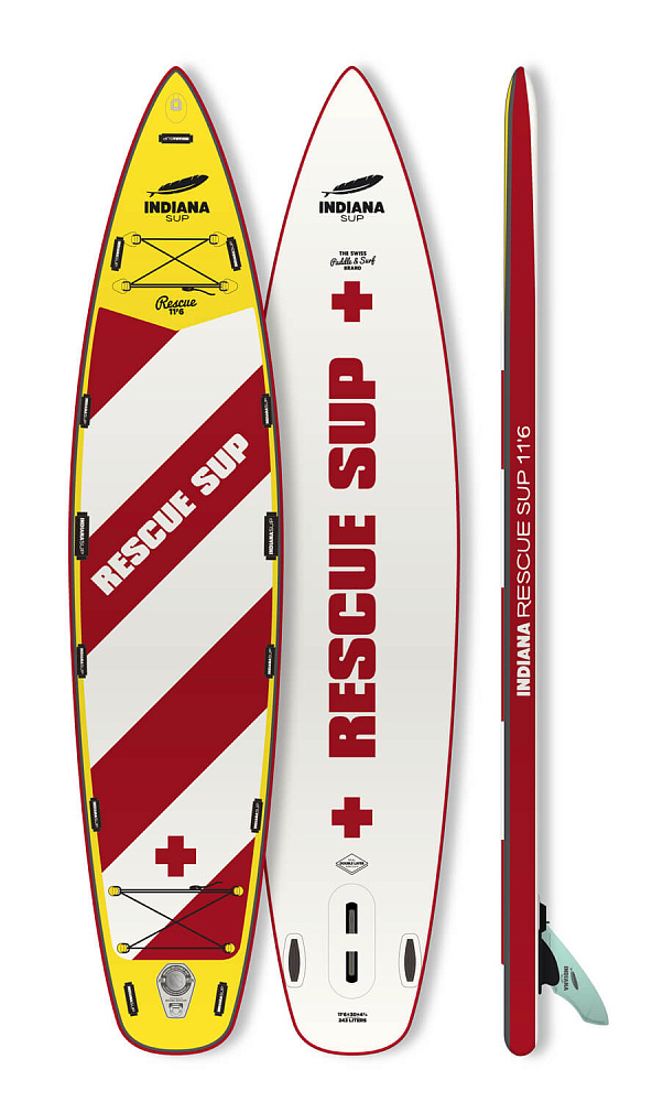 фото Sup-борд indiana 11'6 rescue pack basic 350x76 см красный/желтый/белый