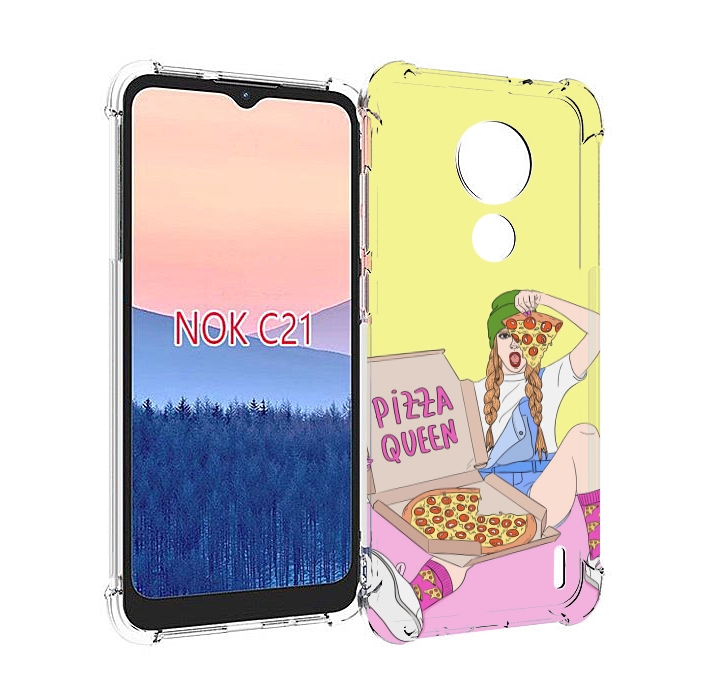 

Чехол MyPads королева-пиццы женский для Nokia C21, Прозрачный, Tocco