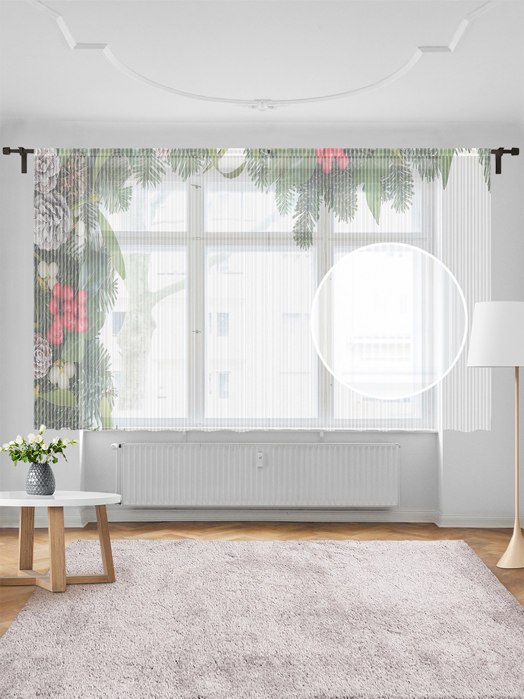 

Тюль JoyArty "Рождественские шишки", 155х180 см, Рождественские шишки