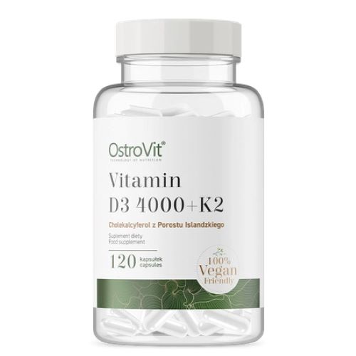 Витамин D3 Ostrovit Vitamin D3 4000 + K2 VEGE 120 веганских капсул