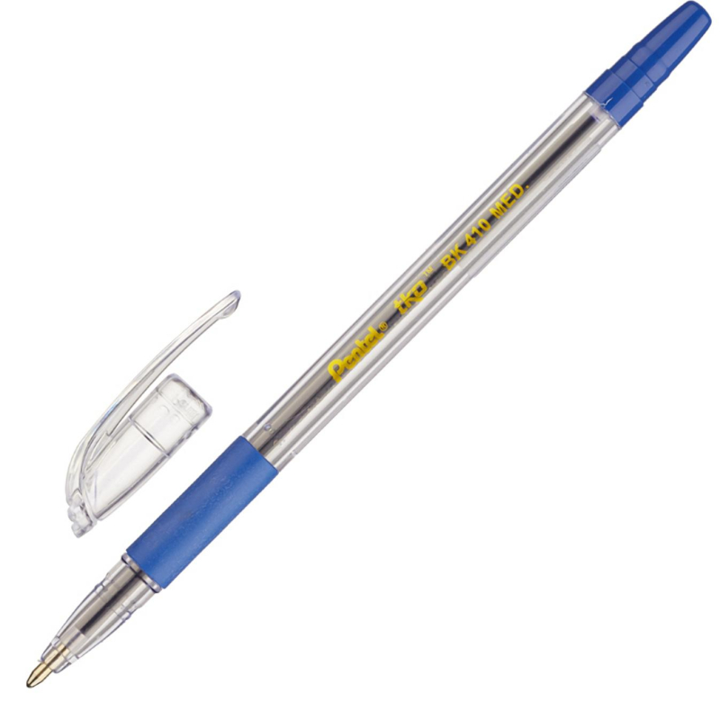 Ручка шариковая PENTEL BK410-С рез.манж.синий ст. 0,7мм ЭКО, (5шт.)