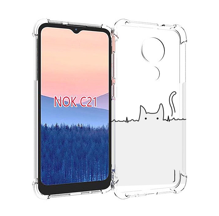 

Чехол MyPads кот-музыкальный для Nokia C21, Прозрачный, Tocco