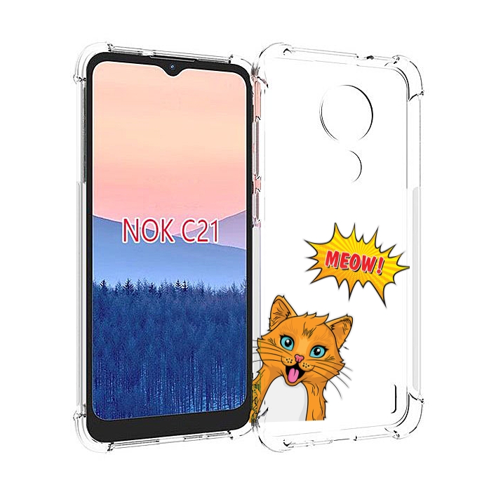 

Чехол MyPads кот-мяу детский для Nokia C21, Прозрачный, Tocco