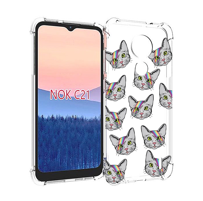 

Чехол MyPads кот-с-молнией-на-лбу для Nokia C21, Прозрачный, Tocco