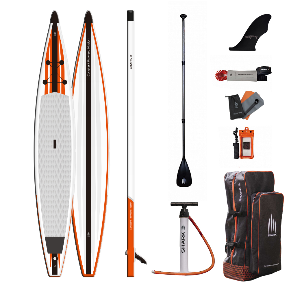 

Sup-борд Shark Race 14'x27 427x68 см белый/оранжевый, Race 14'x27