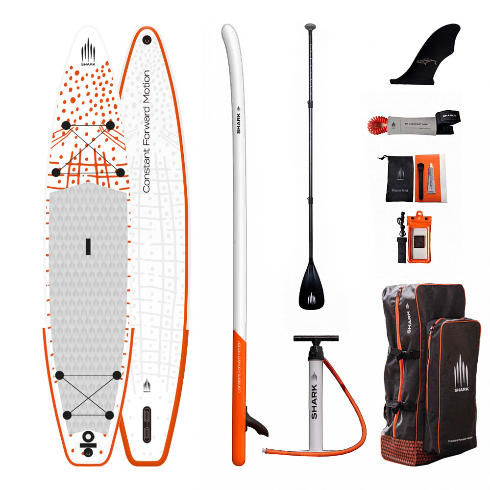 

Sup-борд Shark Touring 12.6x32 381x81 см белый/оранжевый, Touring 12.6x32