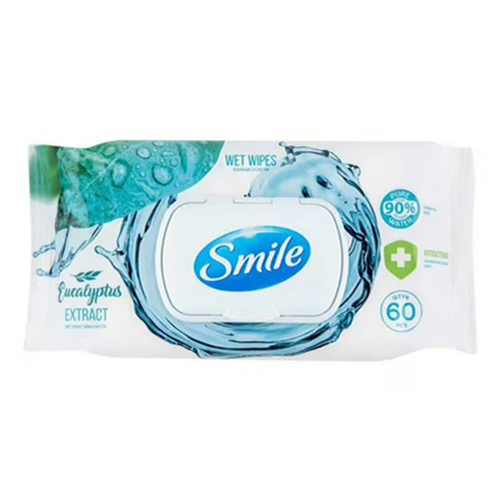 Купить Салфетки влажные Smile антибактериальные с экстрактом эвкалипта 120 шт