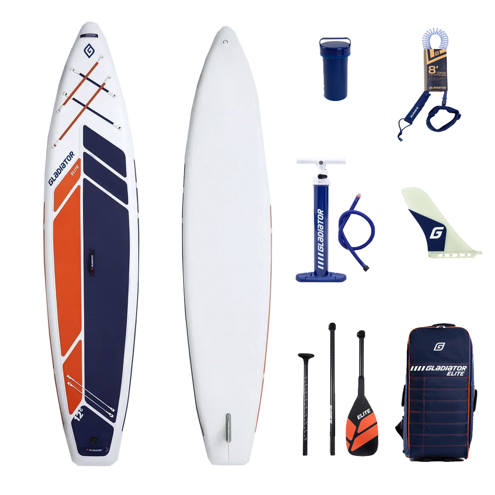 

Sup-борд Gladiator Elite 12'6" LT 2022 384x73 см синий/оранжевый/белый, Elite 12'6" LT 2022