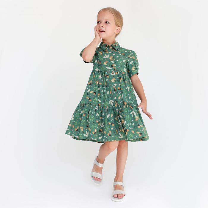 

Платье детское KAFTAN "Жёлуди" р. 98-104, Зеленый, Жёлуди