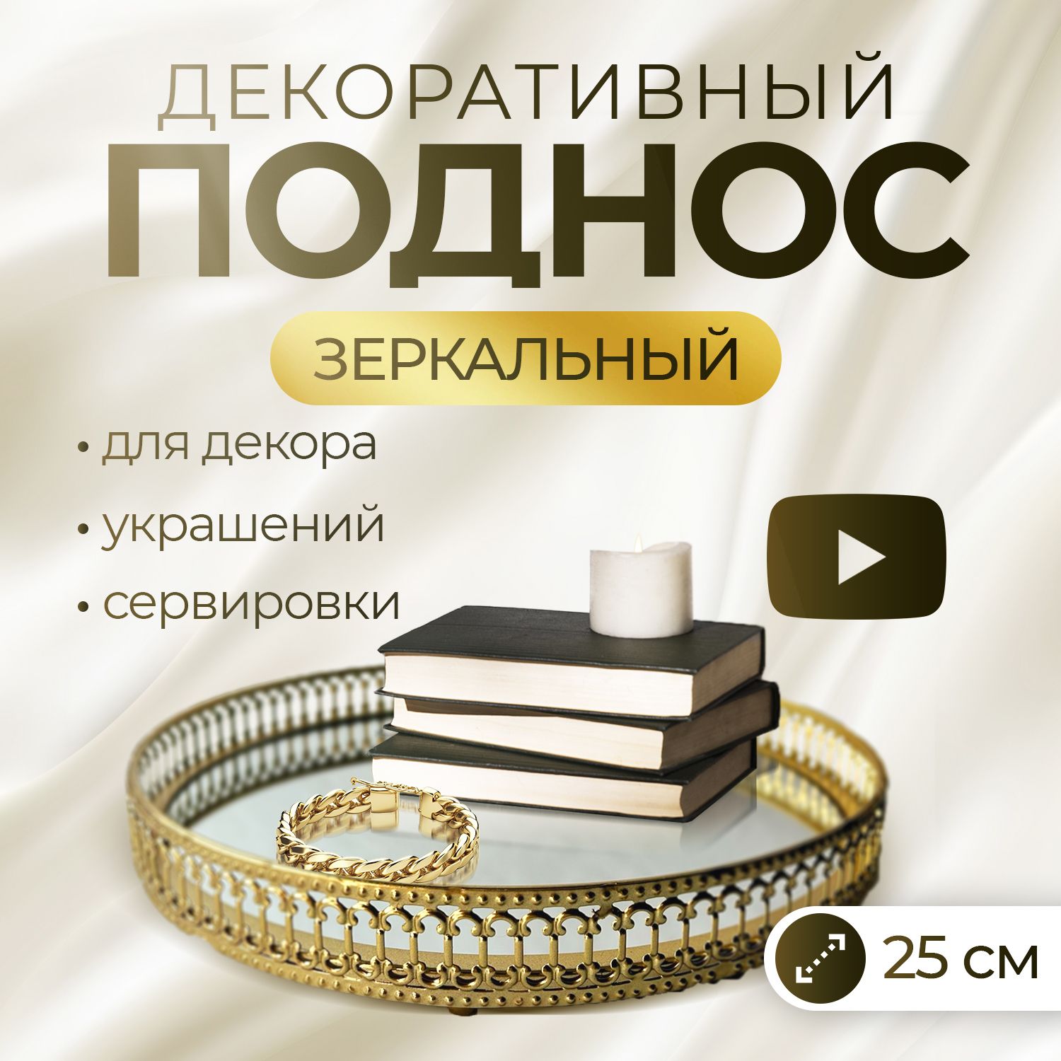 

Поднос Conflate ажурный с зеркальным дном 25 см, 2577-100062