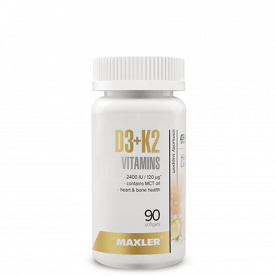 

Витаминный комплекс Maxler D3+K2 Vitamins 90 капсул, D3+K2 Vitamins